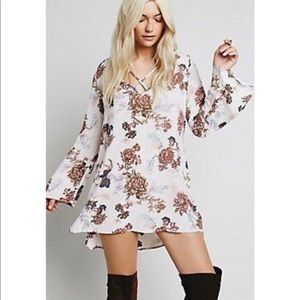 Free People Floral Tunic Dress size Medium